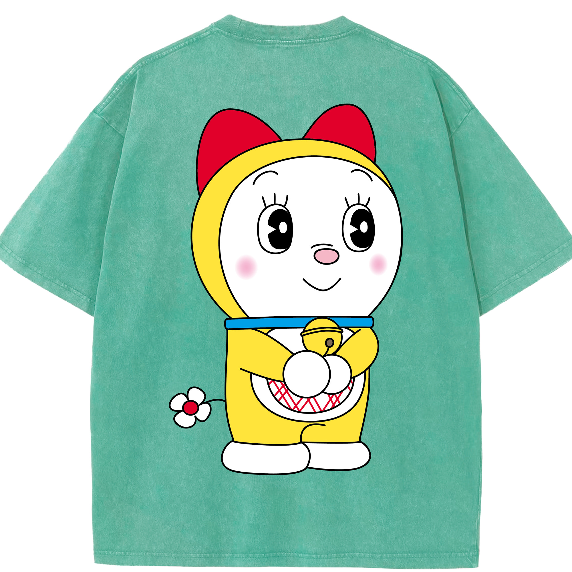 （画像用） ドラえもん ドラミ Doraemon Dorami 綿100% ヴィンテージ風 半袖Tシャツ（背面プリント）
